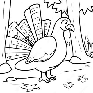 Turkey Hunting Scene Coloring Page | Turkey Hunting 塗色頁