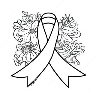 Breast Health Awareness Ribbon Coloring Page | Breast Health Awareness 塗色頁
