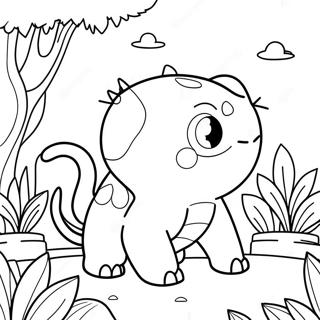 Cute Bulbasaur in a Garden Coloring Page | Bulbasaur 塗色頁