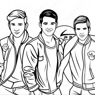 Big Time Rush Band Members Coloring Page | Big Time Rush 塗色頁