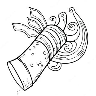 Rosh Hashanah Shofar Blowing Coloring Page