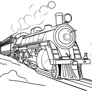 Steam Engine Polar Express Coloring Page