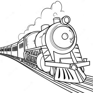 Charming Polar Express Train Coloring Page