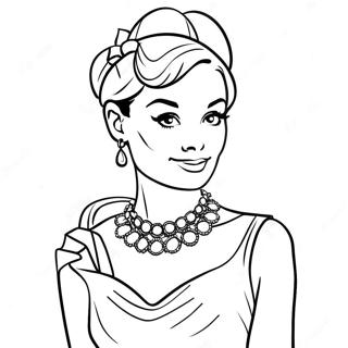 Audrey in Glamorous Outfit Coloring Page | Audrey Descendants 塗色頁