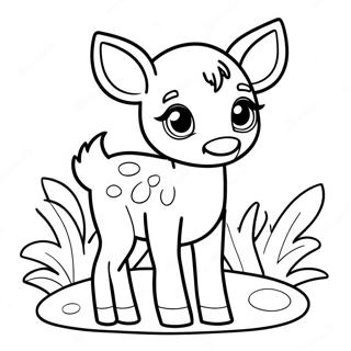 Cute Baby Fawn Coloring Page | Fawn 塗色頁