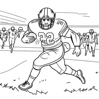 Nick Chubb Running with Football Coloring Page | Nick Chubb 塗色頁