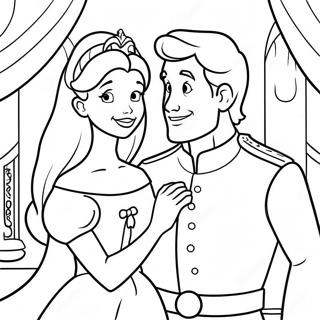 Charming Disney Princess and Prince Coloring Page | Disney Couples 塗色頁