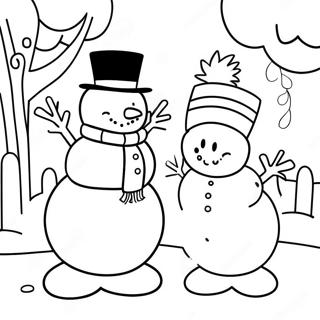 Frosty the Snowman with Friends Coloring Page | Frosty the Snowman 塗色頁