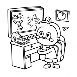 Back to School 2nd Grade Classroom Coloring Page | Back to School 2nd Grade 塗色頁