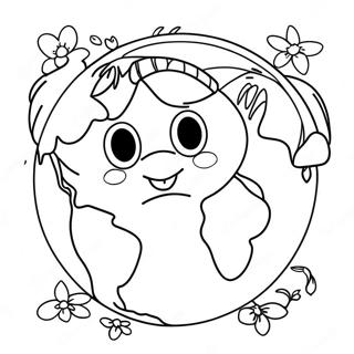 Cute Earth Day Coloring Page | Cute Earth Day 塗色頁