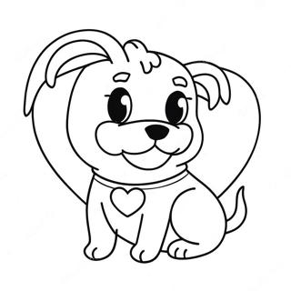 Dog Valentine Coloring Page | Dog Valentine 塗色頁