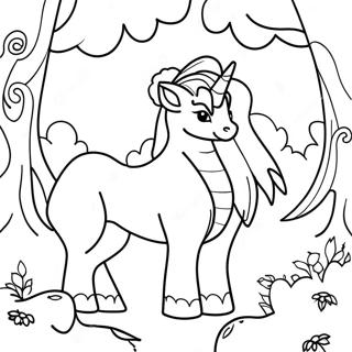 Magical Creatures in Enchanted Forest Coloring Page | Enchanted Forest 塗色頁