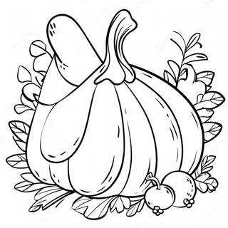 Thanksgiving Cornucopia Coloring Page | Thanksgiving Cornucopia 塗色頁