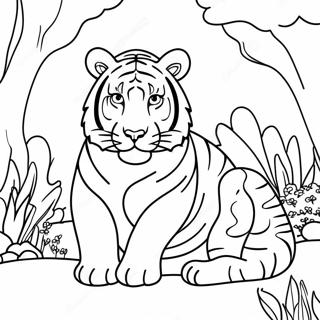 Majestic Endangered Tigers Coloring Page | Endangered Animals 塗色頁