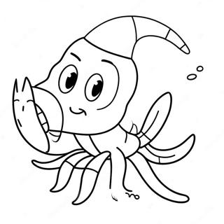 Cute Cartoon Shrimp Coloring Page | Shrimp 塗色頁