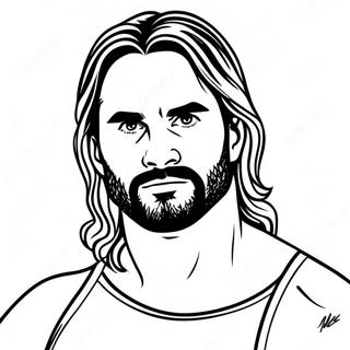 Seth Rollins WWE Coloring Page | Seth Rollins WWE 塗色頁