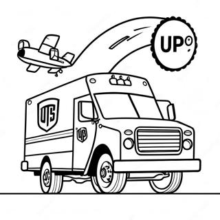 UPS Delivery Truck Coloring Page | UPS 塗色頁