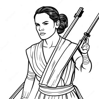 Rey in Action Coloring Page | Rey 塗色頁
