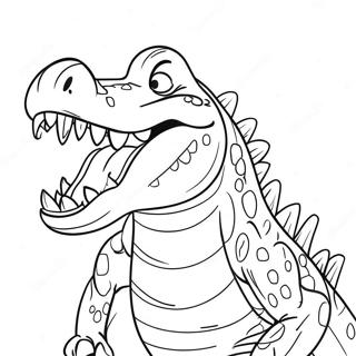 Scary Crocodile with Sharp Teeth Coloring Page | Scary Crocodile 塗色頁