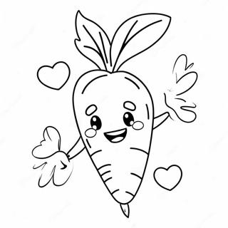 Cute Carrot with a Smile Coloring Page | Carrot 塗色頁