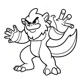 Fiery Infernape Battle Coloring Page | Infernape 塗色頁