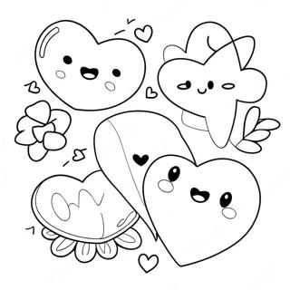 Cute XOXO Hearts Coloring Page | XOXO 塗色頁