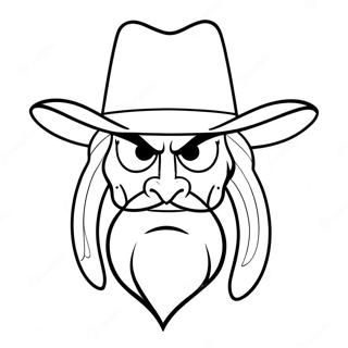 Yosemite Sam in Cowboy Hat Coloring Page | Yosemite Sam 塗色頁