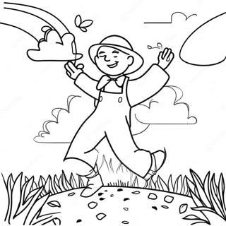 Colorful Sower Spreading Seeds Coloring Page | Parable of the Sower 塗色頁