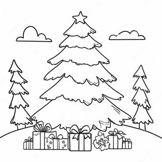 Country Christmas Tree Coloring Page | Country Christmas 塗色頁