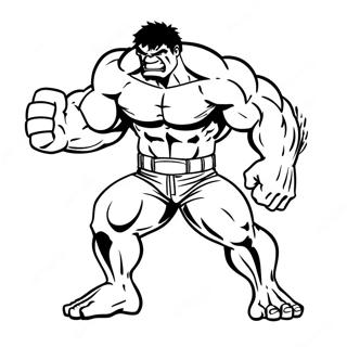 Fierce Red Hulk in Action Coloring Page | Red Hulk 塗色頁