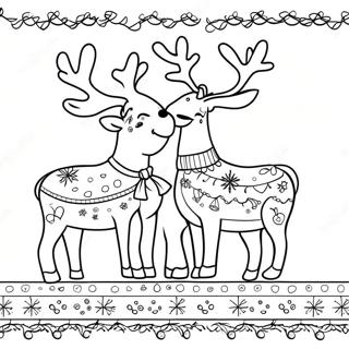 Ugly Christmas Sweater with Reindeer Coloring Page
