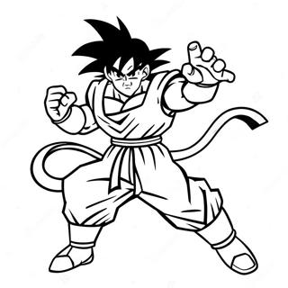 Goku Black in Battle Pose Coloring Page