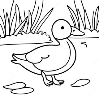 Colorful Mallard Duck in Pond Coloring Page | Mallard Duck 塗色頁