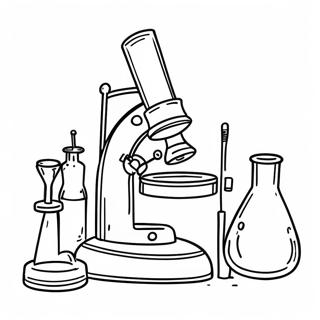 Colorful Lab Equipment Coloring Page | Science Tools 塗色頁