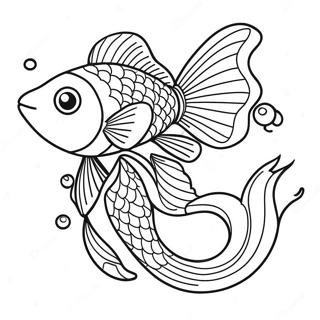 Happy Goldfish Swimming Coloring Page | Goldfish Swim School 塗色頁