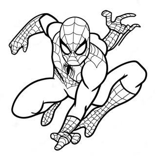Spectacular Spider-Man Action Pose Coloring Page | Spectacular Spider Man 塗色頁
