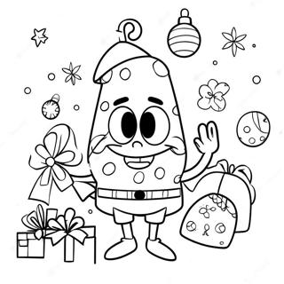 Christmas SpongeBob Coloring Page | Christmas SpongeBob 塗色頁