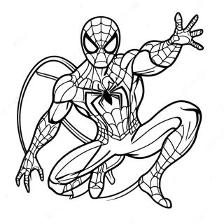 Iron Spider in Action Coloring Page | Infinity War Iron Spider 塗色頁