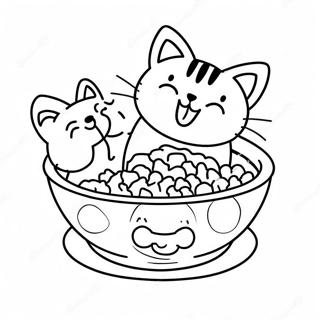 Cat Food Bowl Coloring Page | Cat Food 塗色頁