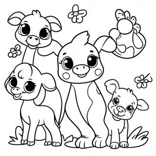 Cute Baby Zoo Animals Coloring Page