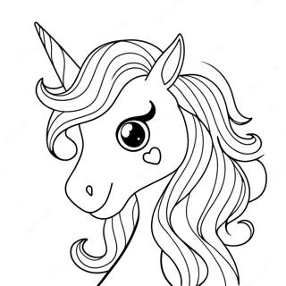 Sparkly Unicorn with Rainbow Mane Coloring Page | Unicorn My Little Pony 塗色頁
