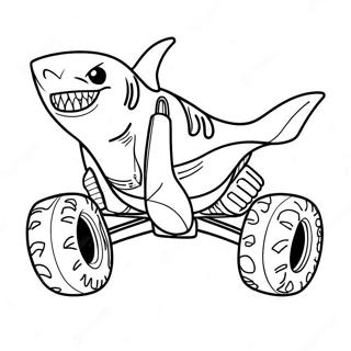 Shark Monster Truck Racing Coloring Page