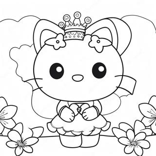 Hello Kitty Fairy with Sparkling Wings Coloring Page
