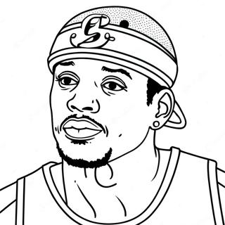 Allen Iverson Basketball Coloring Page | Allen Iverson 塗色頁