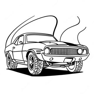 Hot Rod Muscle Car Coloring Page | Hot Rod 塗色頁