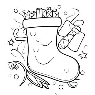 Adorable Christmas Stocking Coloring Page