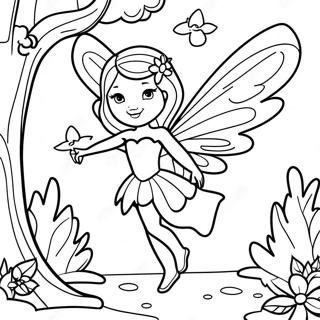 Elegant Black Fairy in a Magical Forest Coloring Page | Black Fairy 塗色頁