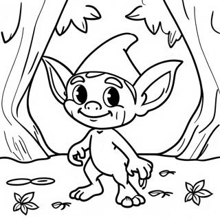 Mischievous Goblin in Forest Coloring Page | Goblin 塗色頁