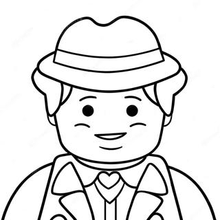 Funny Lego Minifigure with Hat Coloring Page | Lego Minifigure 塗色頁
