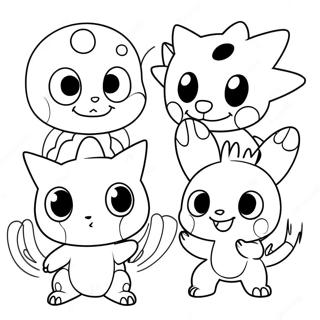 Cute Digimon Characters Coloring Page | Digimon 塗色頁